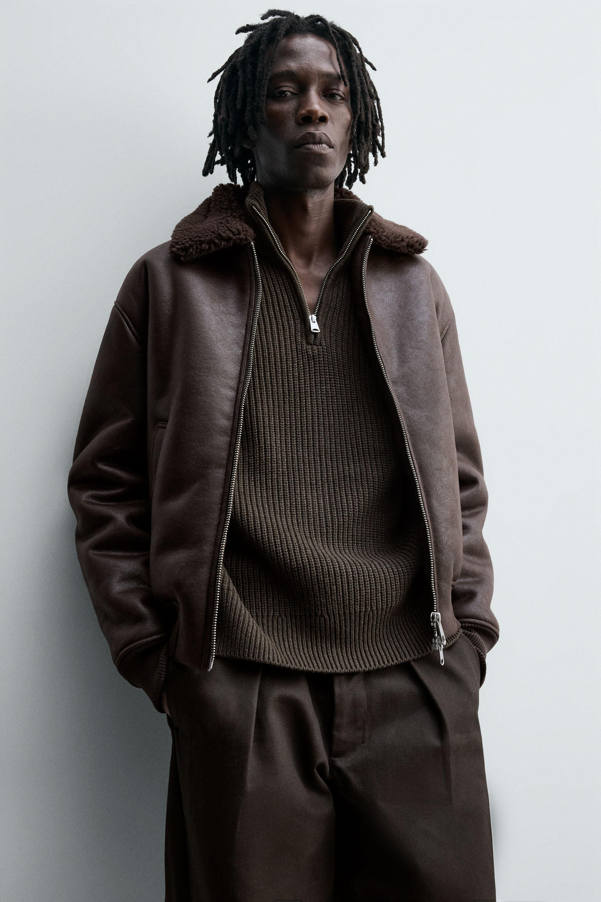 ダブルフェイス オーバーサイズ フェイクレザージャケット