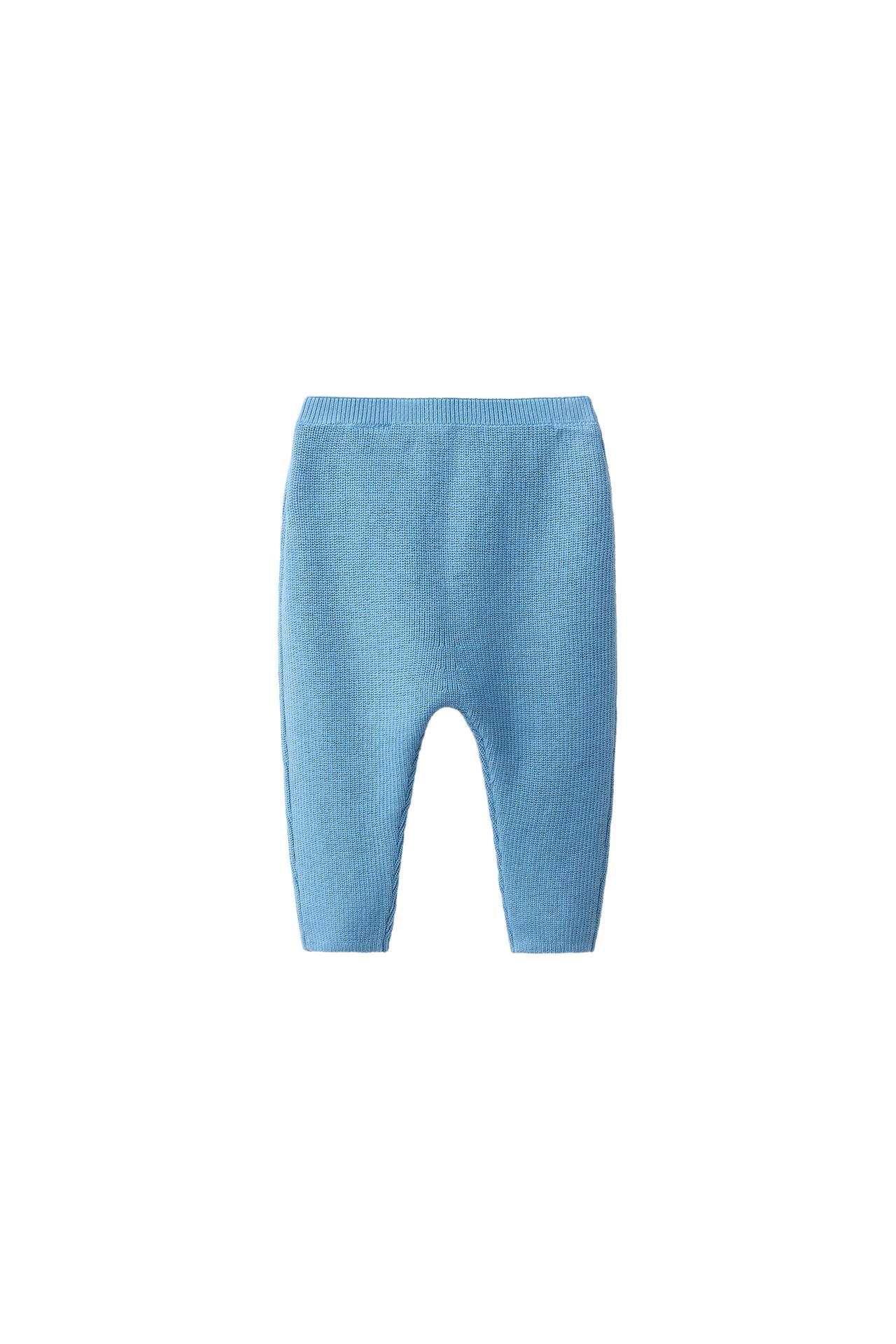 PEARL KNIT JOGGERS — Mid-blue