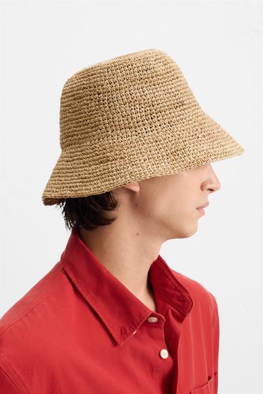 RAFFIA BUCKET HAT - Light beige by Zara - Image 1