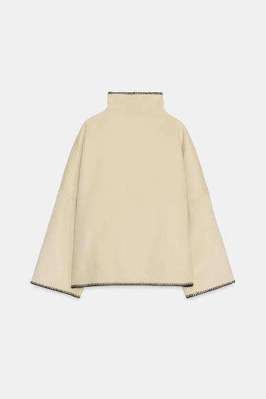 VESTE AVEC LAINE ZW COLLECTION - Crème de Zara - Image 2