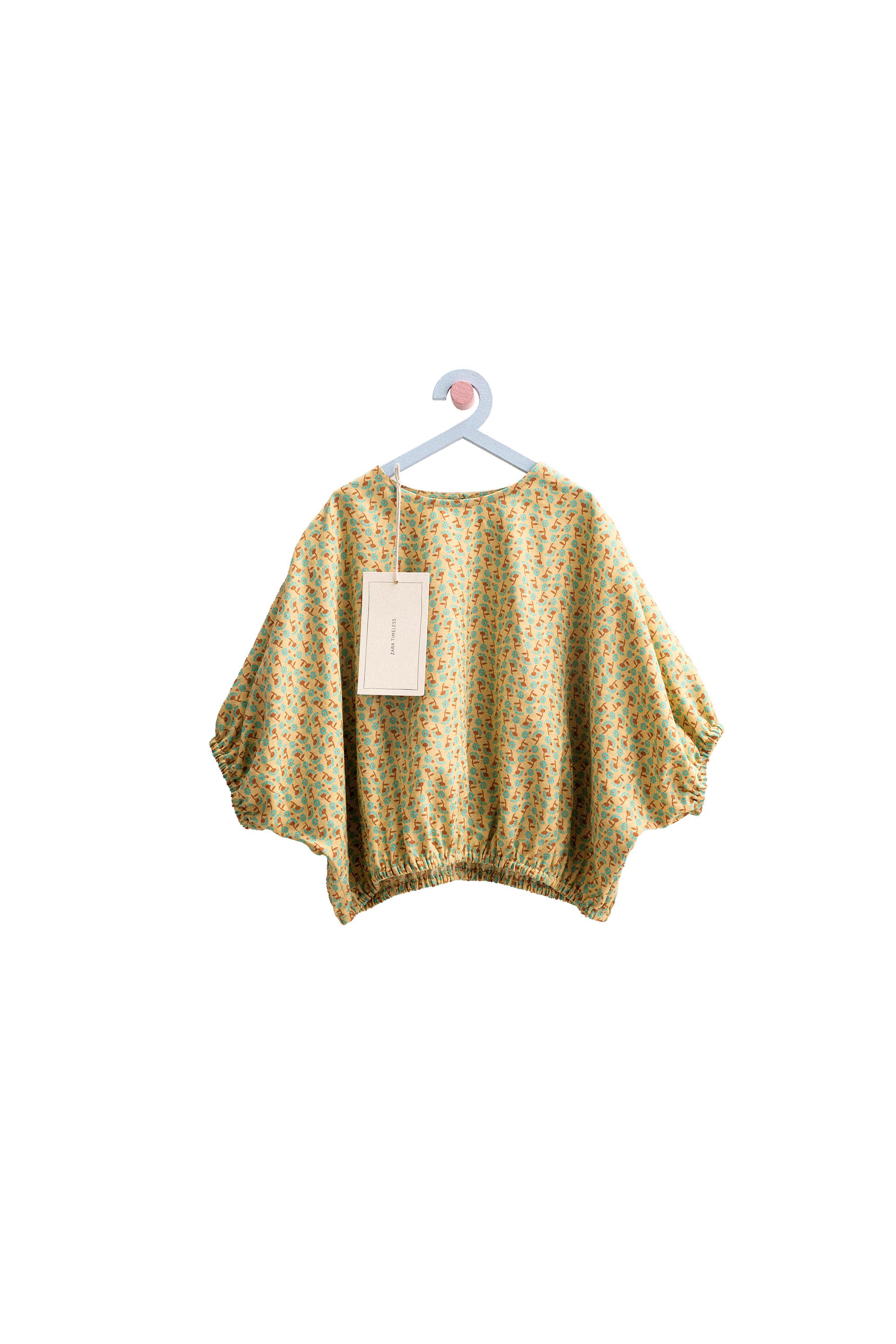 ZARA TIMELESS - リネン オーバーサイズ フローラル トップス - ライム 