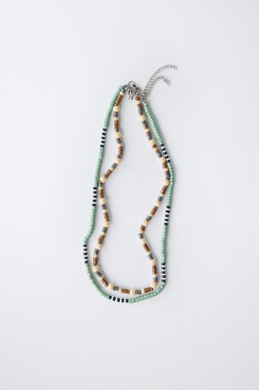2-PACK OF WOODEN NECKLACES - Sea green by Zara - Image 3