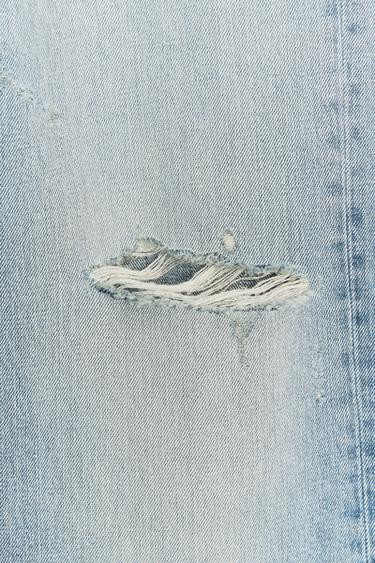 JEAN TRF WIDE LEG DÉCHIRURES TAILLE MOYENNE - Bleu de Zara - Image 9