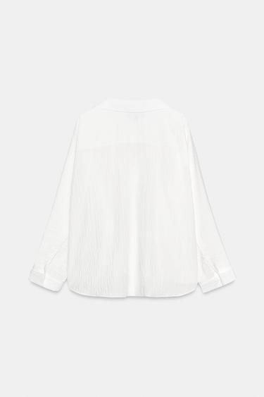 ZW COLLECTION OVERSIZE TEXTURED SHIRT - Oyster-white by Zara - Image 6