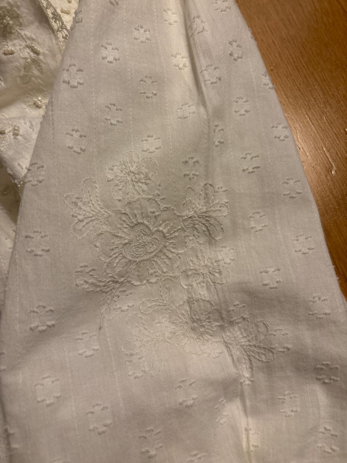 COTTON BLOUSE WITH FRONT FRILLS AND EMBROIDERED - Image 3