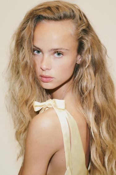 SATIN MIDI DRESS WITH BOWS - Light yellow by Zara - Image 2