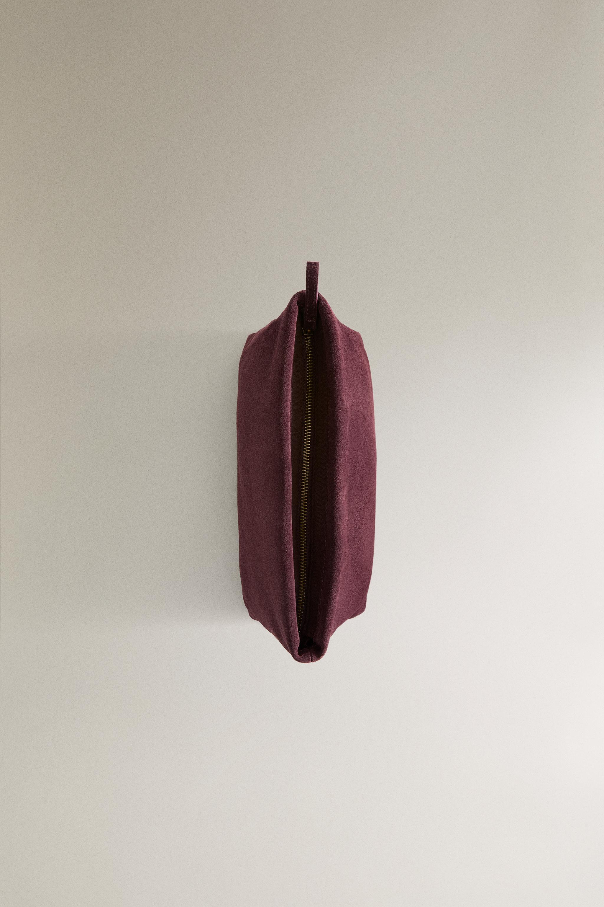 SPLIT LEATHER MAKEUP BAG