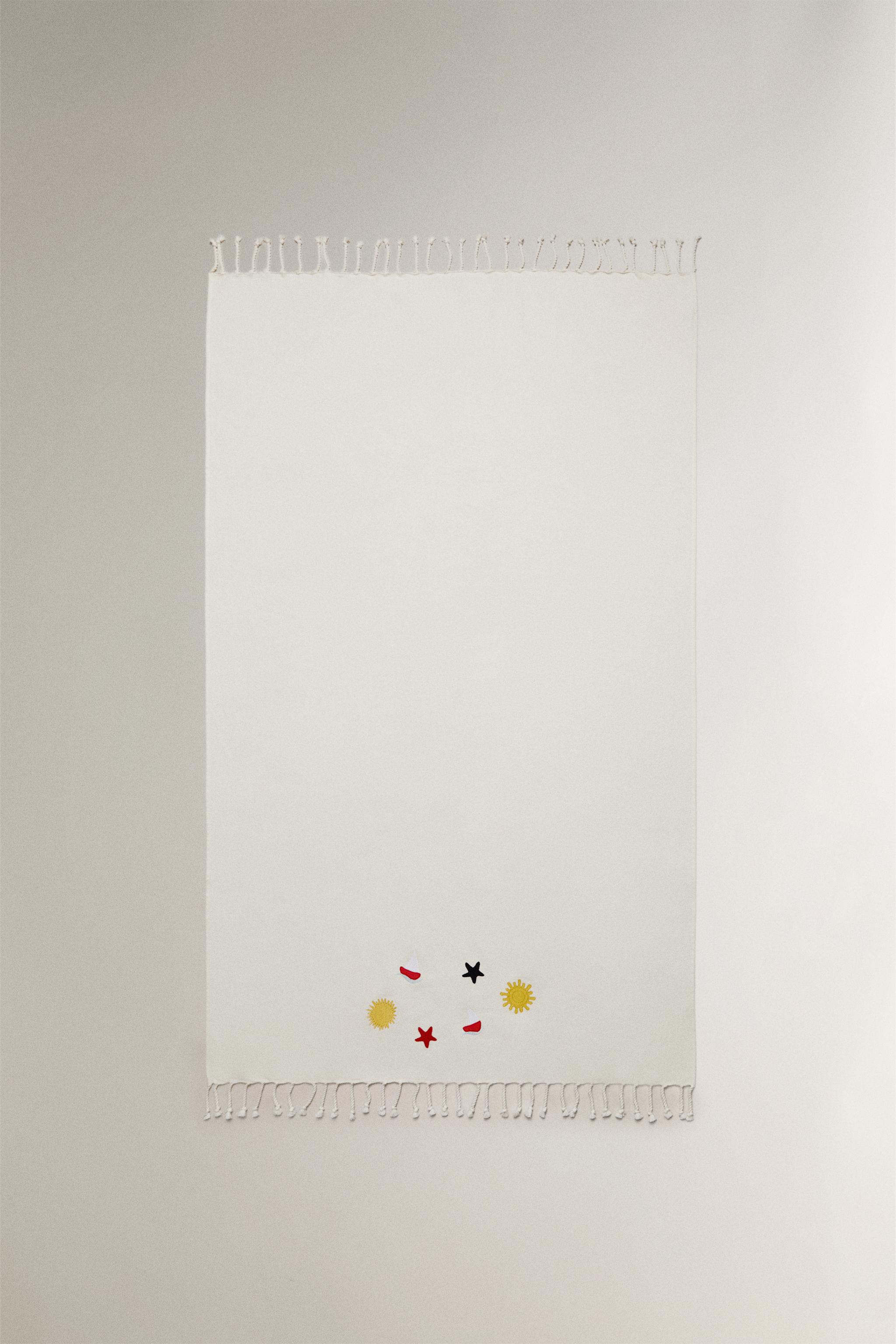 SERVIETTE DE PLAGE EN COTON À MOTIFS