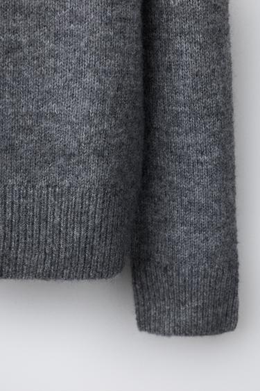 PLAIN KNIT TURTLENECK SWEATER - Mid-grey by Zara