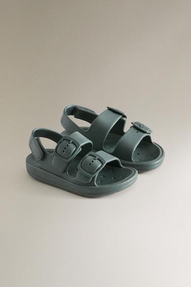 CHUNKY SANDALS WITH BUCKLES - Green by Zara - Image 1