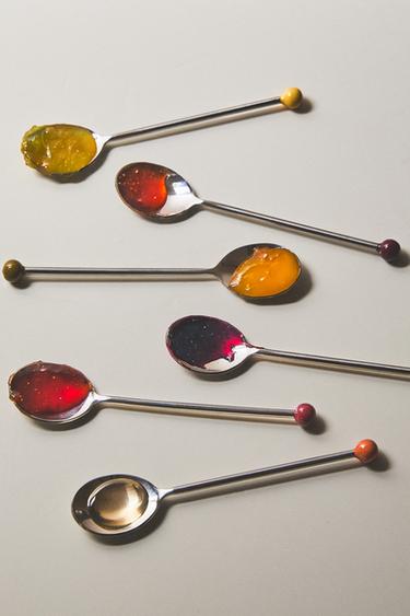 PACK OF COLOURED STEEL TEASPOONS (PACK OF 6) - Silver by Zara