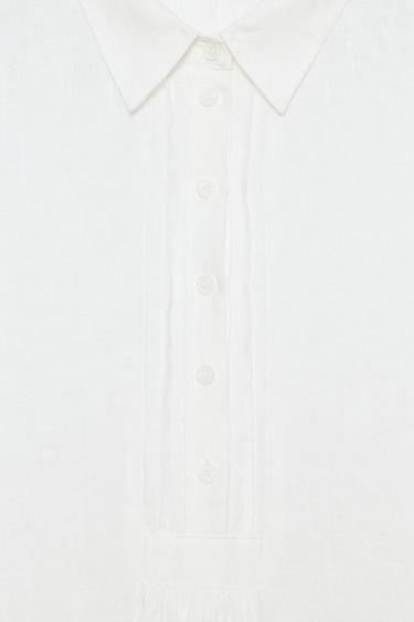 ROBE CHEMISE EN LIN ZW COLLECTION - Blanc de Zara - Image 6