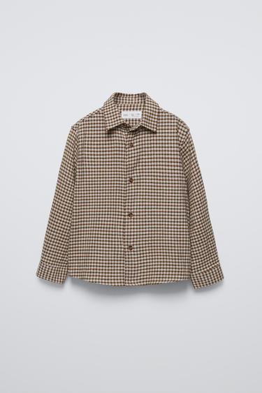 CAMISA CUADROS - Khaki de Zara