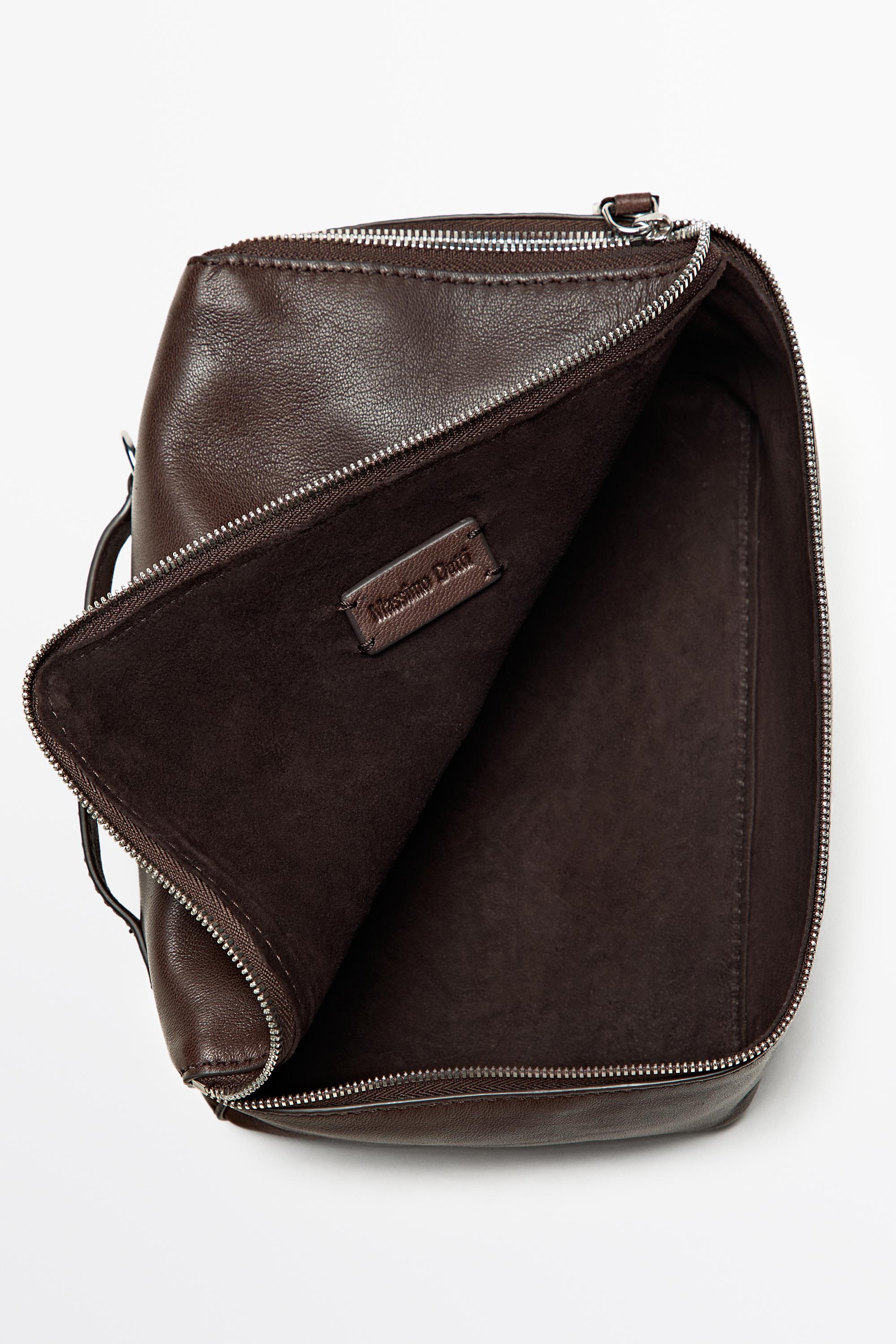 Rectangular nappa leather toiletry bag