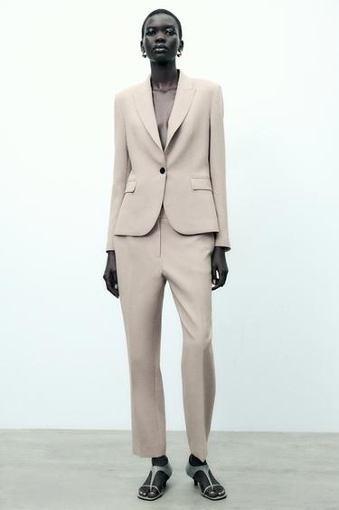 LOW-RISE TROUSERS WITH VENTS - Sand by Zara