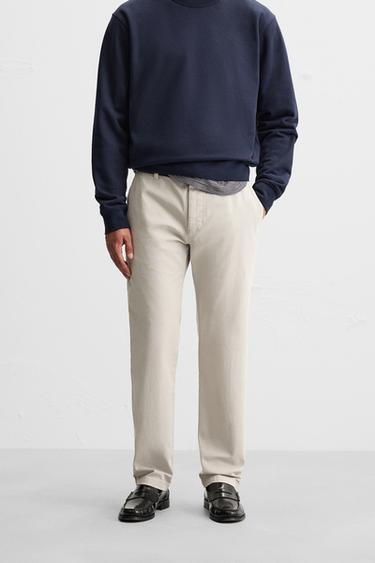 SLIM FIT CHINO TROUSERS - Pearl grey by Zara