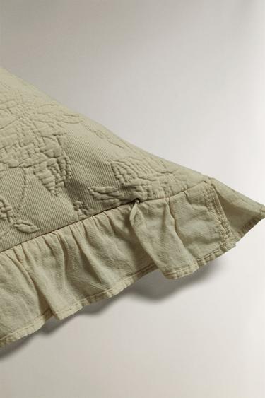 HOUSSE DE COUSSIN JACQUARD VOLANT - Vert de Zara - Image 3