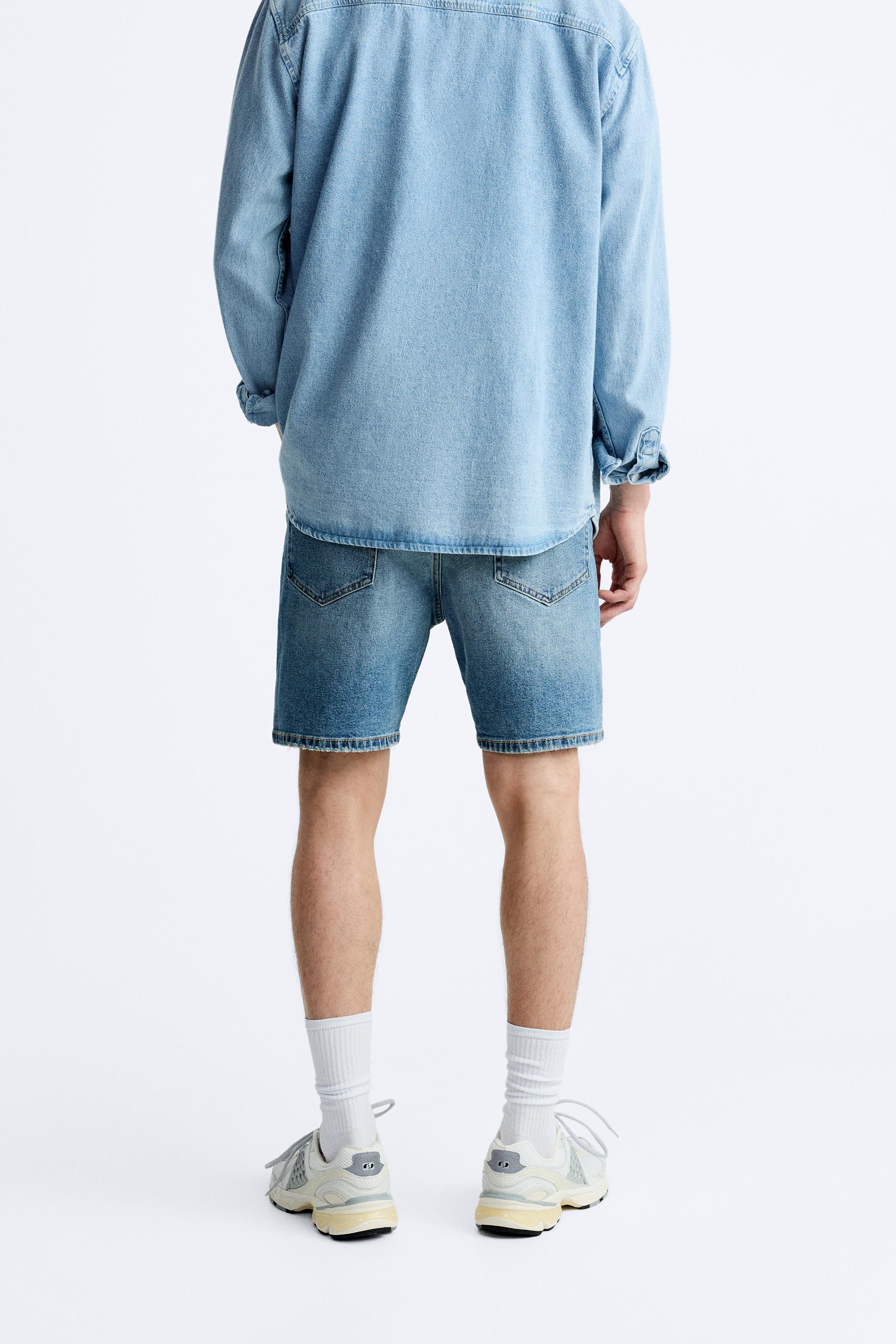 Zara denim shorts sales mens