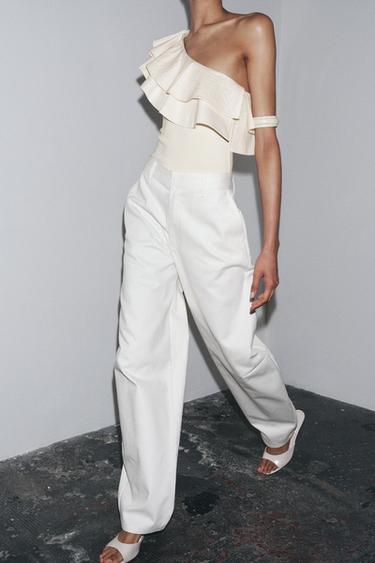 COMBINED ASYMMETRIC BODYSUIT - Ecru by Zara