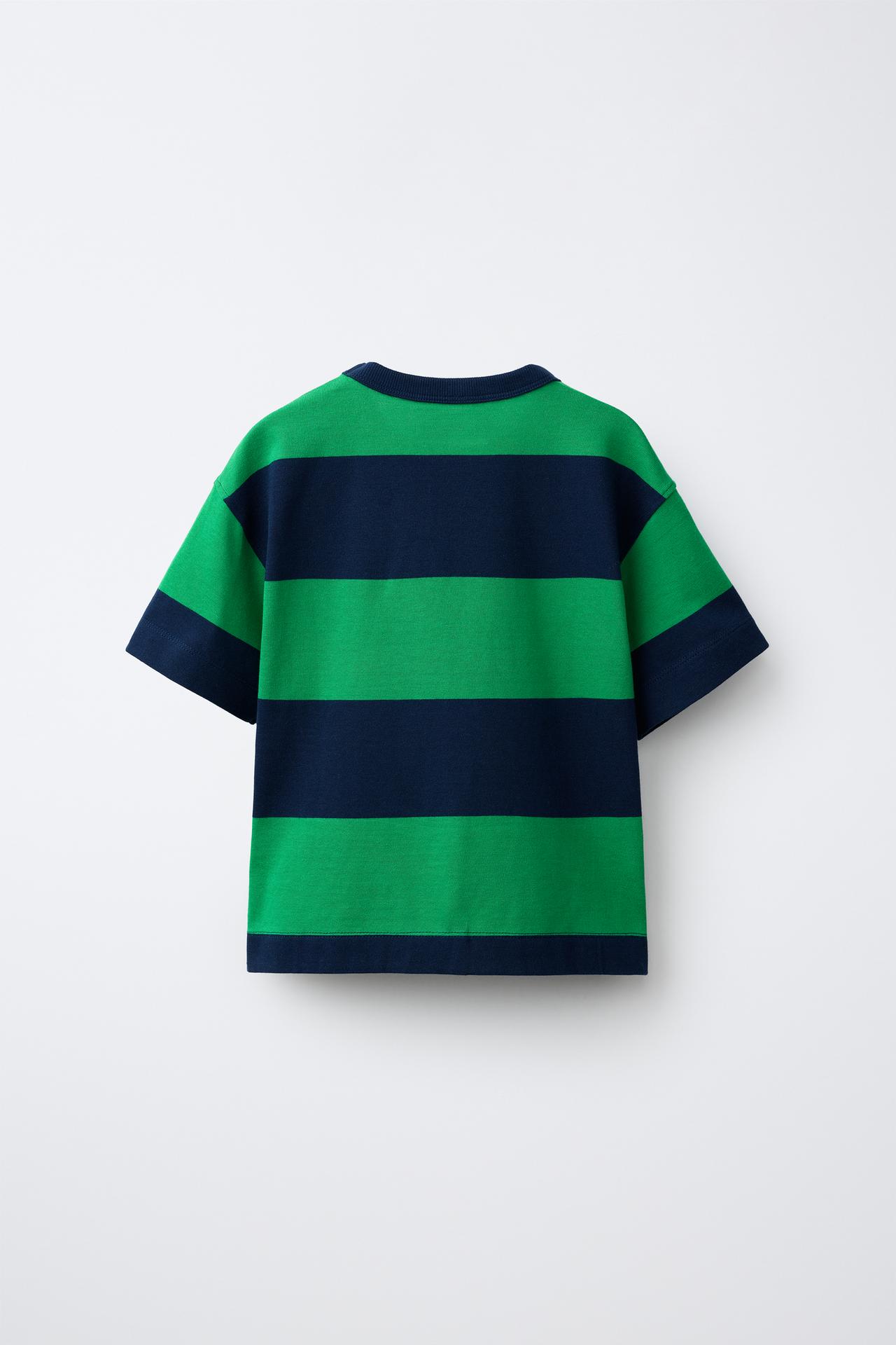 HEAVYWEIGHT STRIPED T-SHIRT — Green