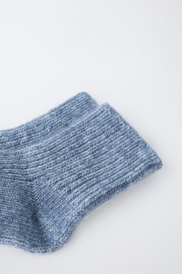 WOOL AND CASHMERE SOCKS - Blue marl by Zara - Image 1