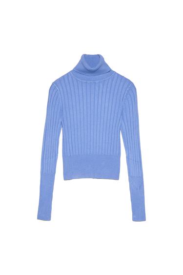 RIBBED HIGH NECK SWEATER