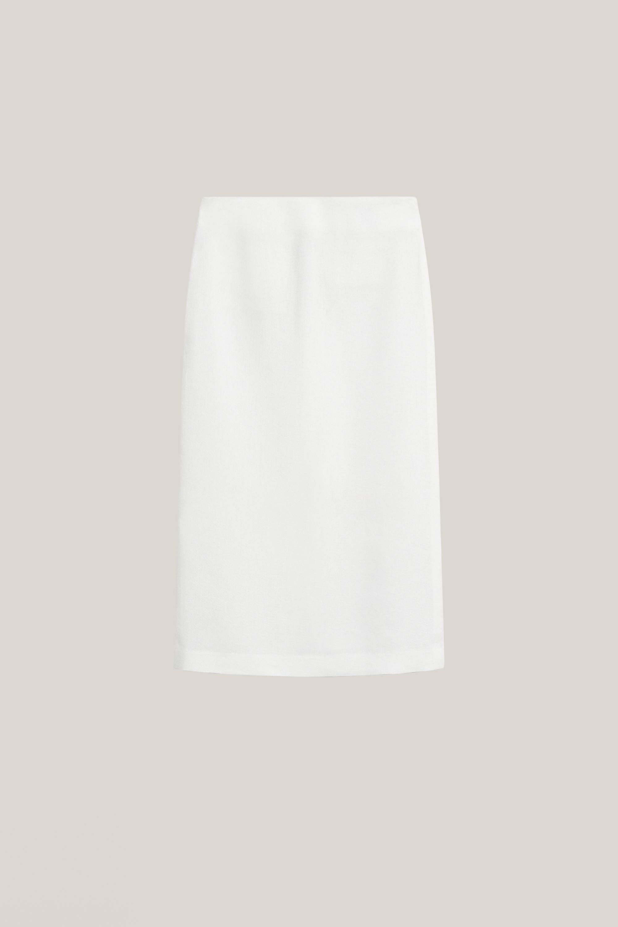 Straight linen blend midi skirt - LIMITED EDITION