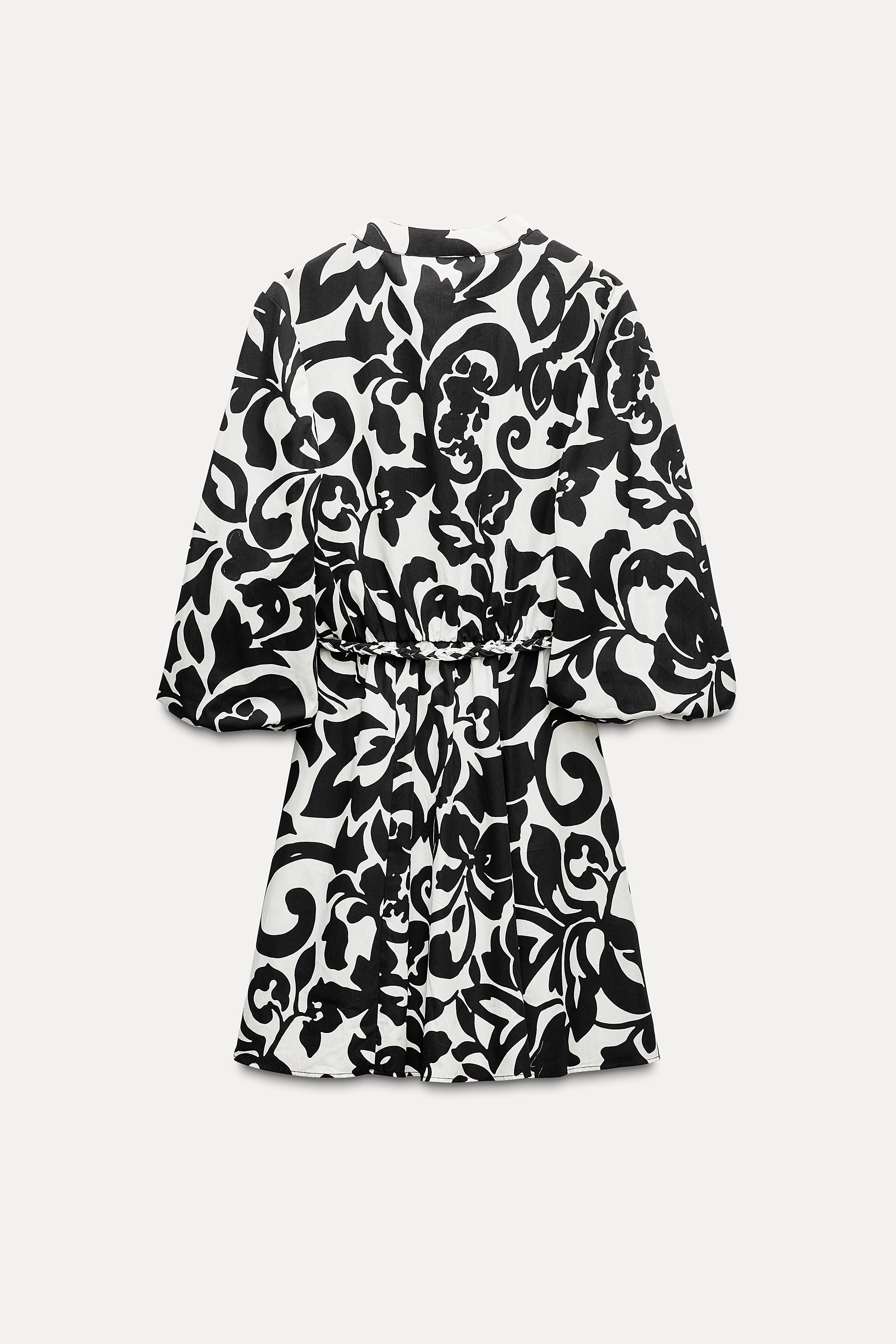 Black white zara dress best sale