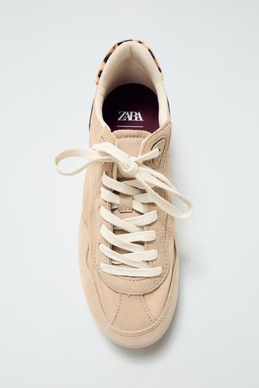 SOFT CONTRAST RUNNING TRAINERS - Beige by Zara