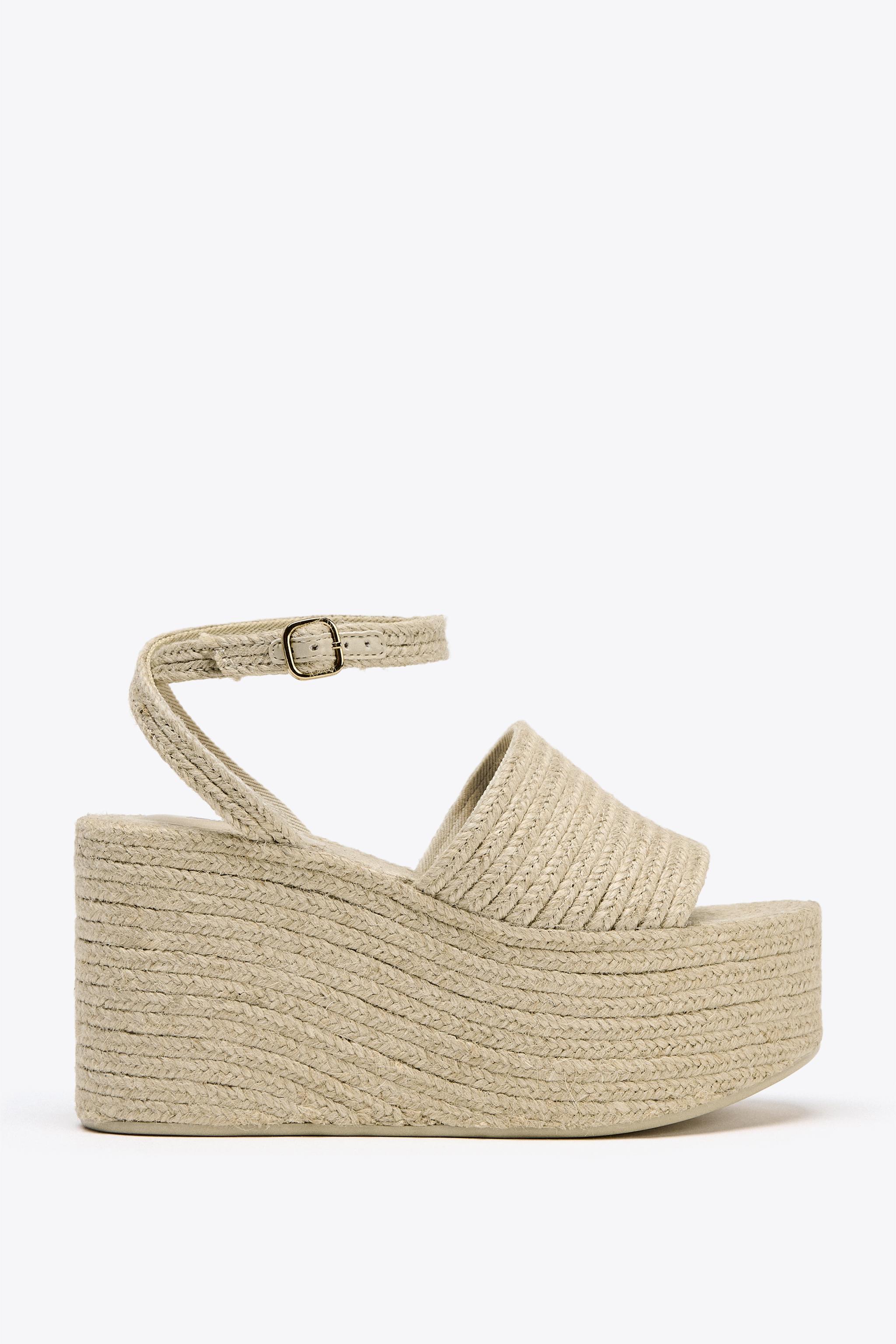 ☆ドイツ発*ZARA*新作*本革スエードウェッジサンダル/SAND☆ スエードウェッジサンダル - ブラウン | ZARA Japan / 日本