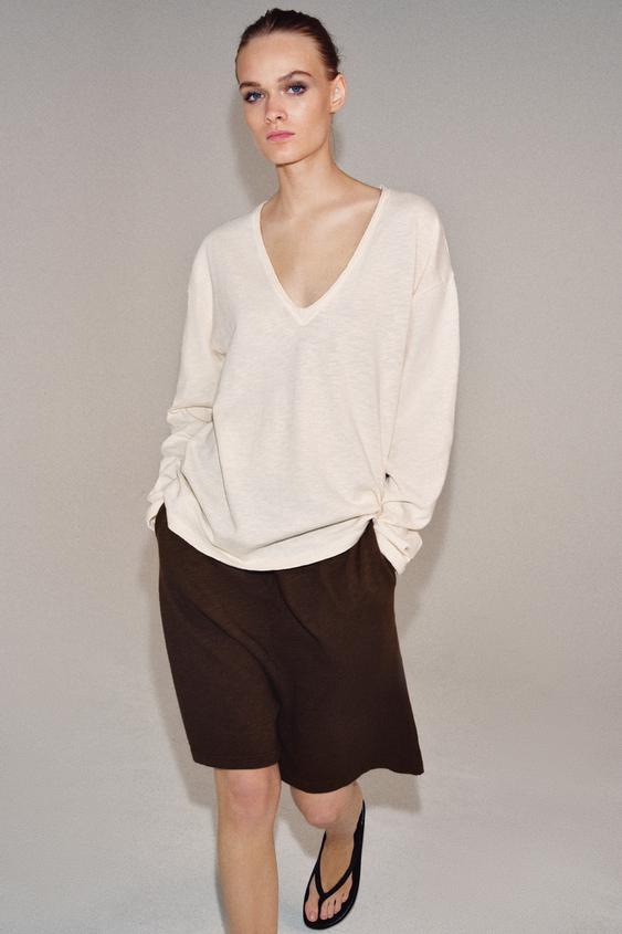 RUSTIC LONG SLEEVE T-SHIRT from Zara - $35.90