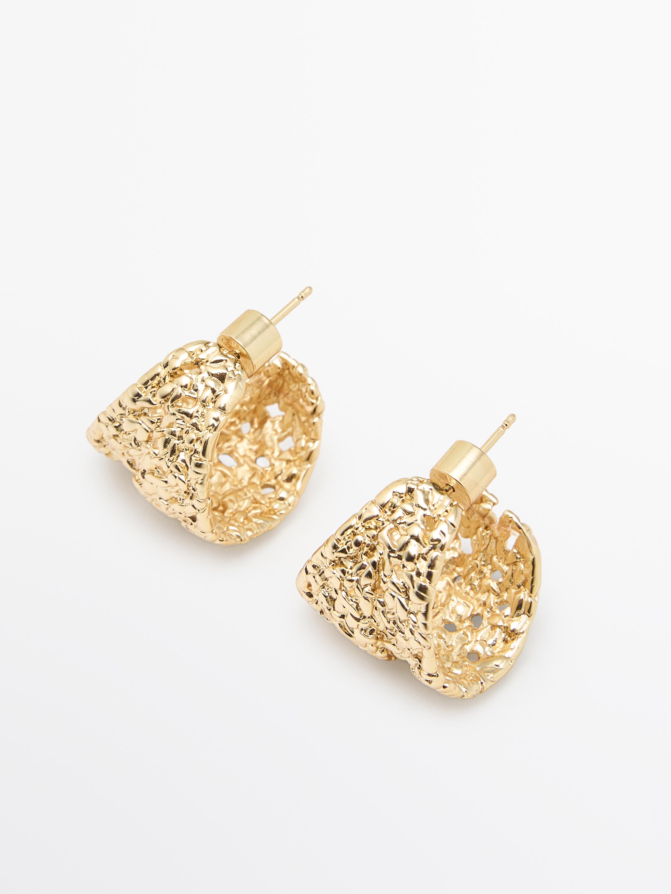 Braided textured hoop earrings