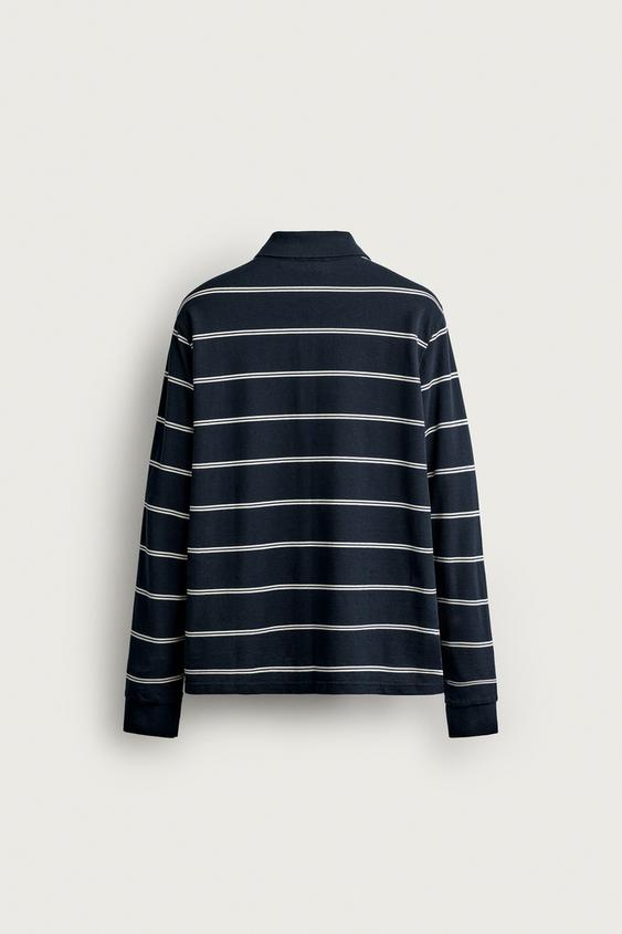 POLO EN PIQUÉ LÉGER REGULAR FIT - Bleu marine foncé de Zara - Image 6