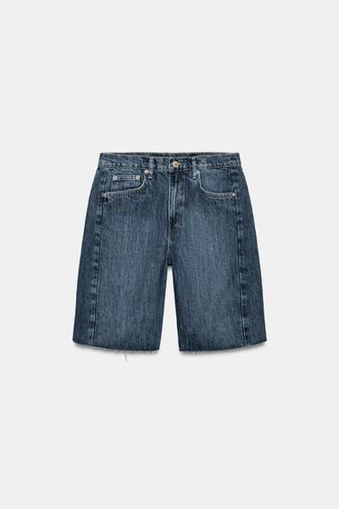 BERMUDA EN JEAN RELAXED TAILLE NORMALE ZW COLLECTION - Bleu moyen de Zara - Image 5