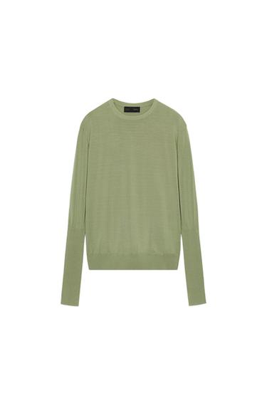 Zara 超細針織衫 - 灰綠色