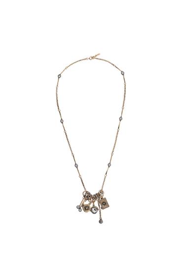 Zaras LÅNGT HALSBAND MED CHARMS LIMITED EDITION - Guld/silver