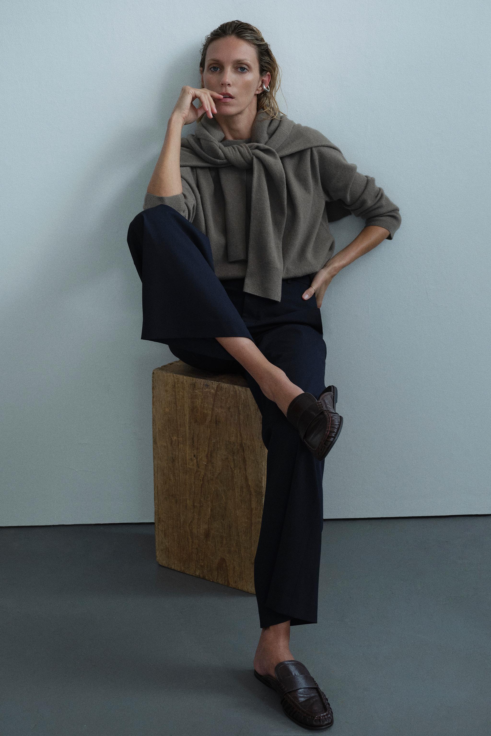 Zara %100 YÜN OVERSIZE KAZAK görsel 2