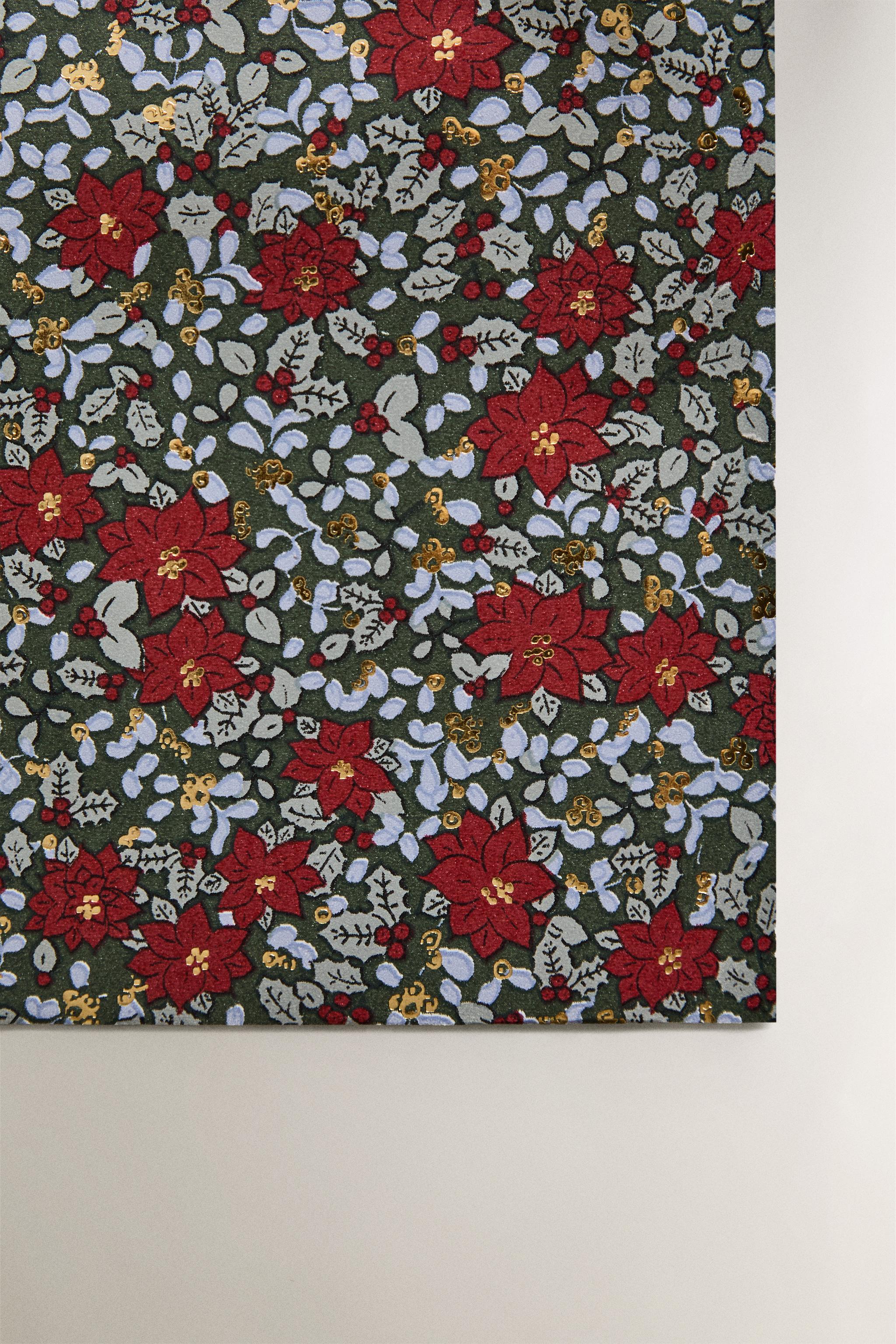 CHRISTMAS FLORAL GIFT WRAPPING PAPER