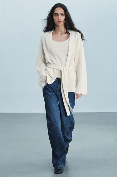 BELTED JACKET — Mid-ecru 1