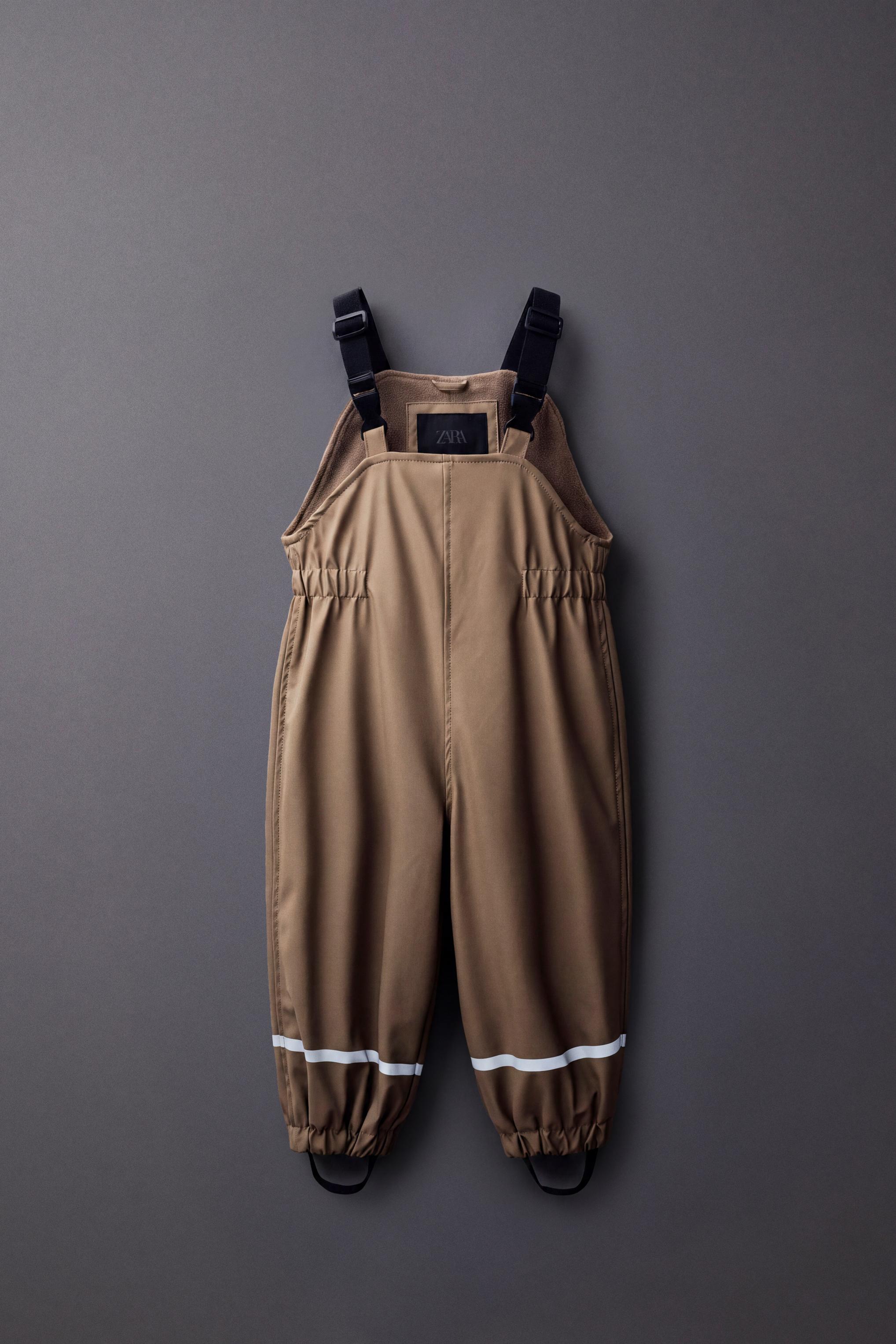 WATER-RESISTANT RUBBERIZED OVERALLS — Brown / Taupe