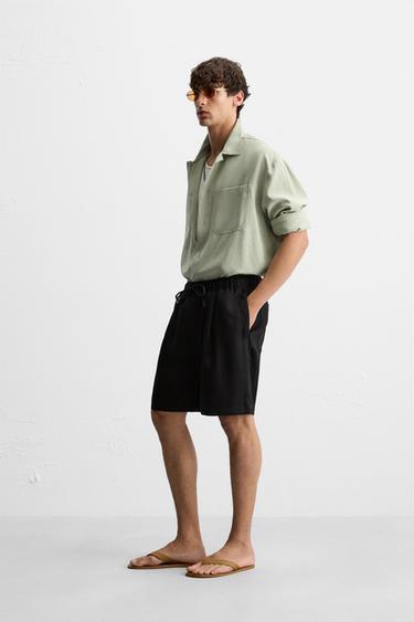 BERMUDA FLUIDE PLIS - Noir de Zara - Image 3
