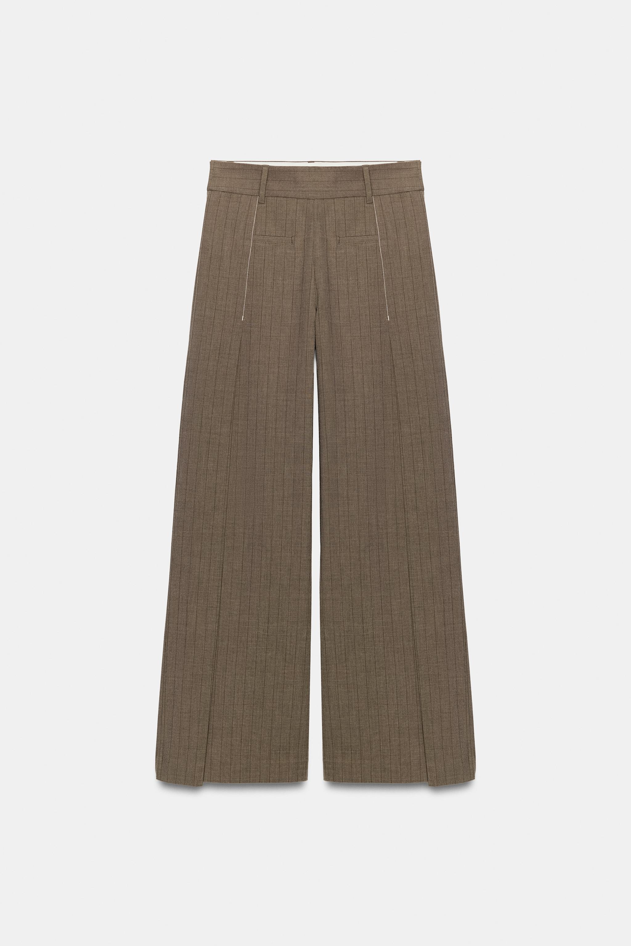 PINSTRIPE PLEATED PANTS