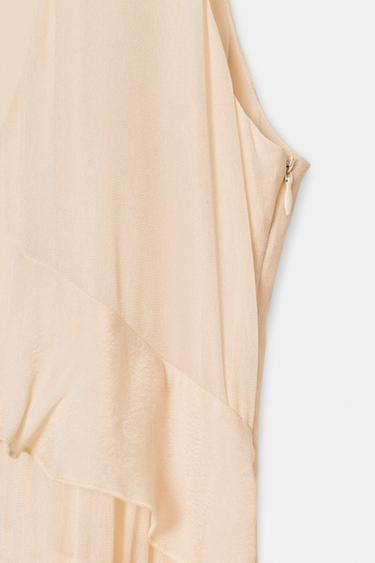 ROBE MI-LONGUE À VOLANTS - Crème de Zara - Image 9