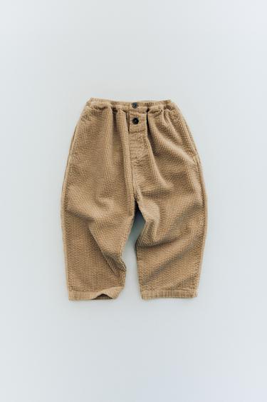 WIDE-WALE CORDUROY TROUSERS - Butter by Zara
