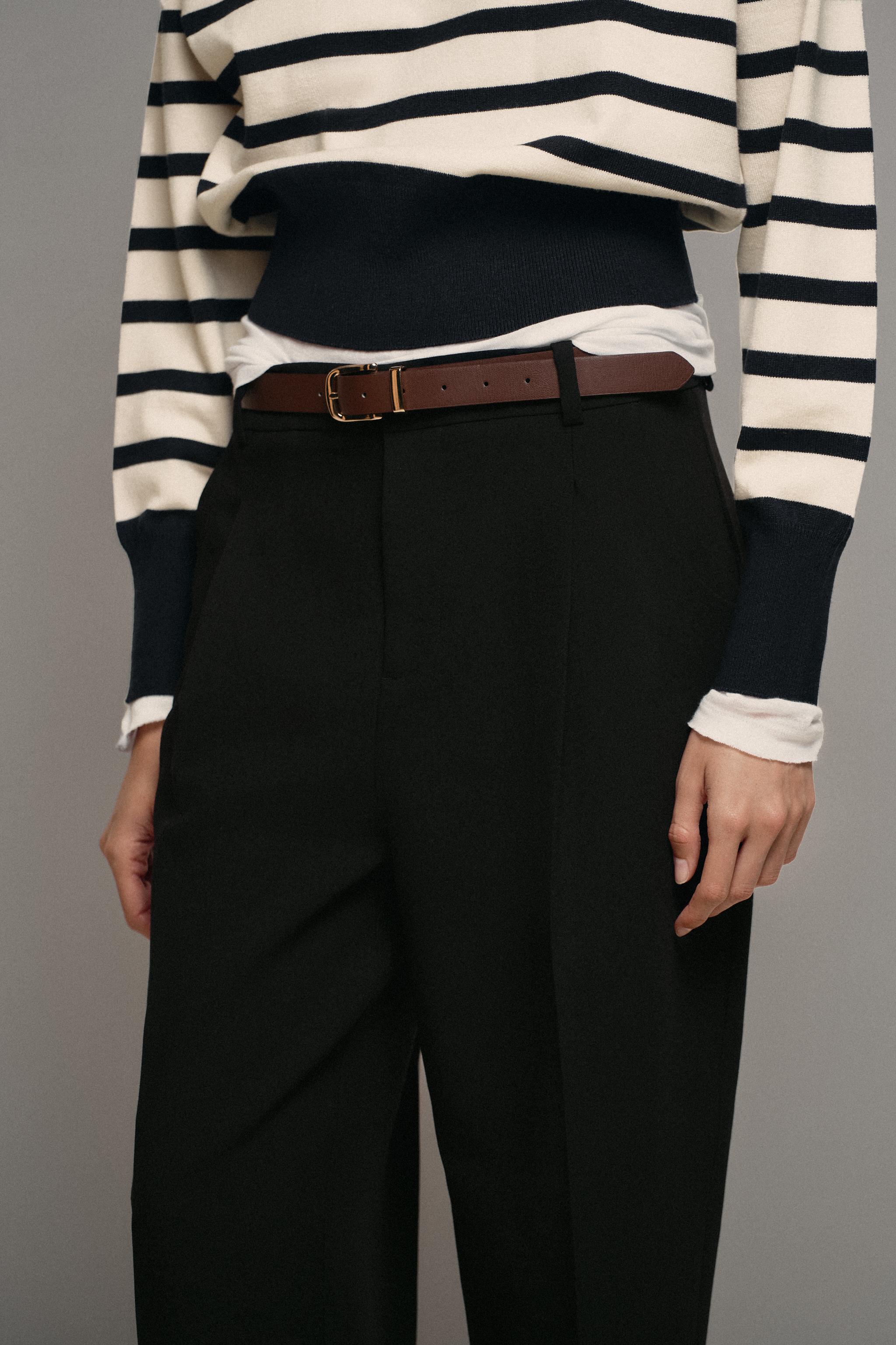 BELTED ANKLE PANTS