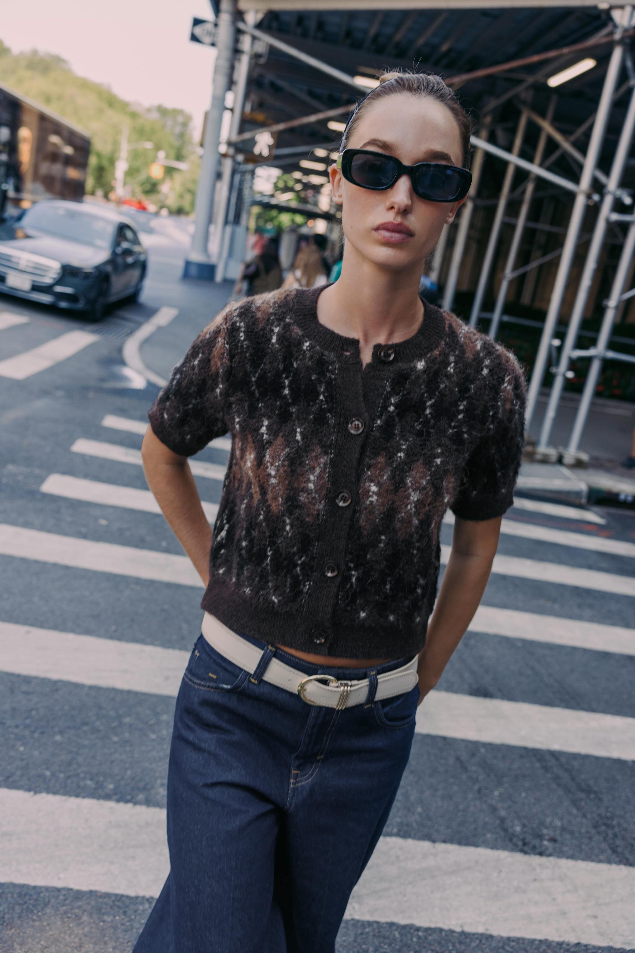 ZARA ショートスリーブニットカーディガン ZARA ショートスリーブニットカーディガン - メルカリ