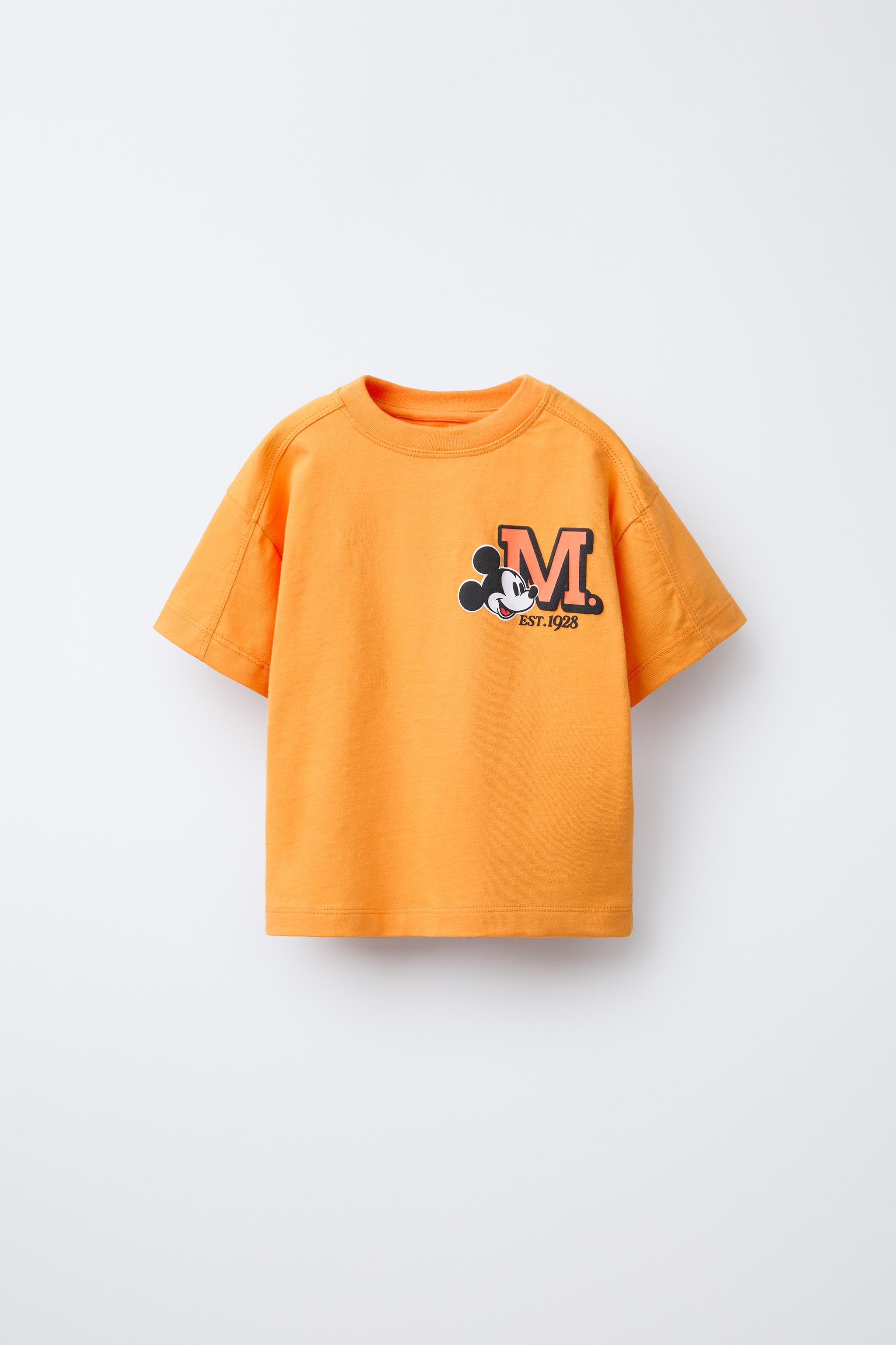 ミッキーマウス © ディズニー プリントTシャツ - オレンジ色