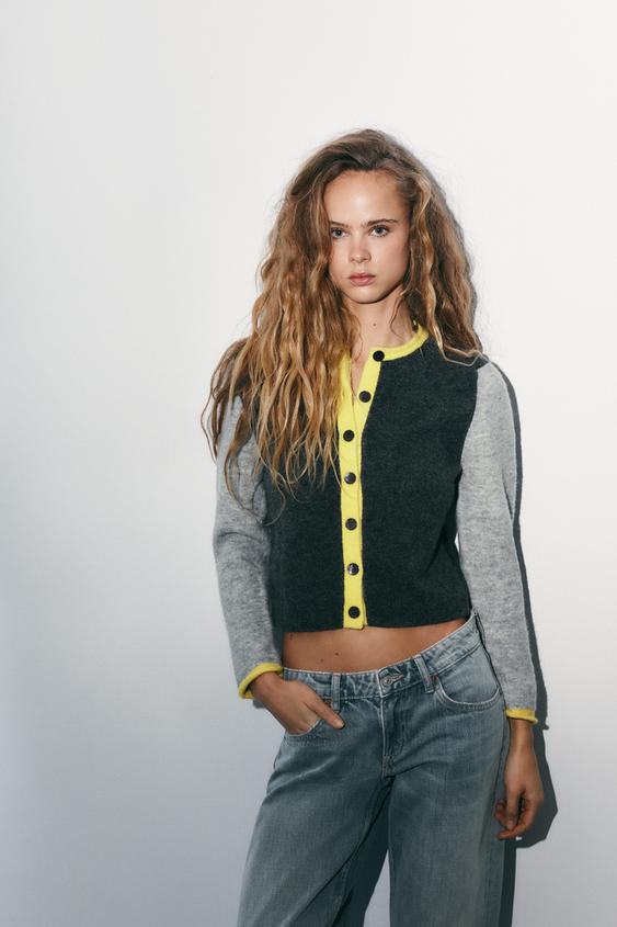 COLOR BLOCK CARDIGAN