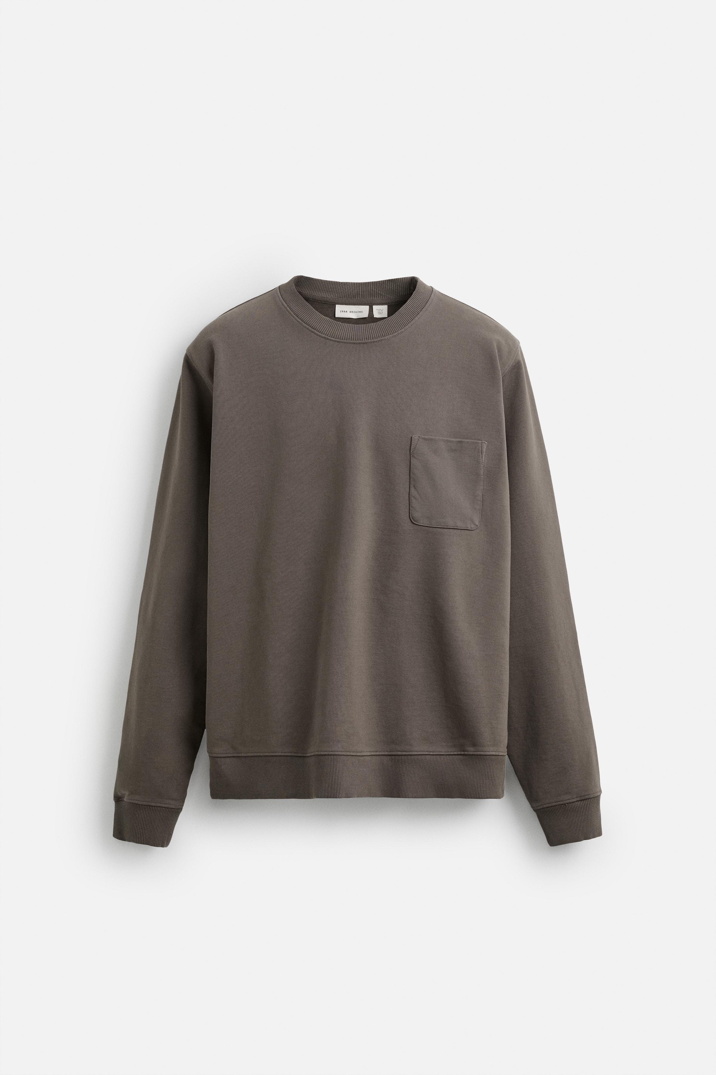 安心★関税込み★ZARA★CREW NECK SWEATSHIRT WITH POCKET CREW NECK SWEATSHIRT WITH POCKET - Earth | ZARA United Kingdom