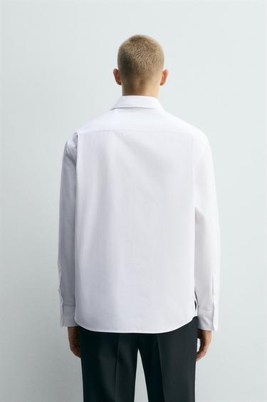 CHEMISE SLIM AVEC PLASTRON - Blanc de Zara - Image 2